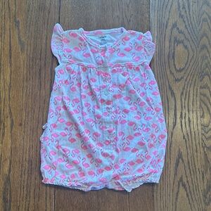 Carter's Pink Flamingo Print Baby Romper